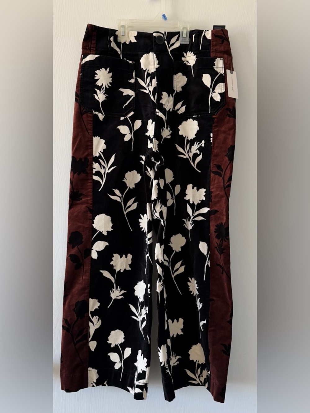 NWT Anthropologie The Colette Velvet Crop Wide-Leg Pants by Mauve